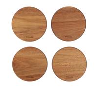 HOMLA Set MOOKA dessous de plat rond en acacia 4 pièces 10x4cm