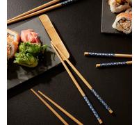 HOMLA Set SUSHI baguettes en bambou bleu 4 cpl.