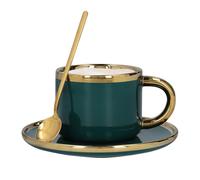 HOMLA Sinnes Tasse à café en porcelaine avec soucoupe Cuillère Tasse à thé Acier inoxydable 200ml