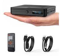 Homlab Mini Lecteur DVD avec télécommande - Lecteur CD DVD Compact HD 1080p pour Smart TV et projecteur, avec Sortie HDMI, Prise Casque, entrée USB 2.0, Prise en Charge PAL/NTSC