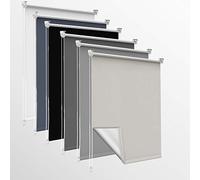 Homland Store Occultant sans Perçage, 45l x 160L cm(Largeur du Tissu 45cm) Rideaux Occultant avec Revêtement d'argent, Isolation Thermique, Installation Simple, pour Chambre, Salon, Crème