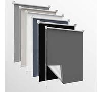 Homland Store Occultant sans Perçage, 60l x 110L cm(Largeur du Tissu 60cm) Rideaux Occultant avec Revêtement d'argent, Isolation Thermique, Installation Simple, pour Chambre, Salon, Gris Foncé