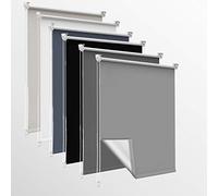 Homland Store Occultant sans Perçage, 75l x 110L cm(Largeur du Tissu 75cm) Rideaux Occultant avec Revêtement d'argent, Isolation Thermique, Installation Simple, pour Chambre, Salon, Gris Clair