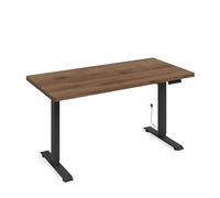 Homlando BIMotion 1S 140 x 70 x 3,2 cm, Bureau électrique, Ergonomique, Assis-Debout,réglable en Hauteur avec réglage de la Hauteur, Assis-Debout (Noyer/Noir)