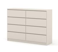 Homlando Commode Maja S8 140 x 40 x 104 cm avec 8 tiroirs - Buffet - Meuble Salon Classique - Commode de Couloir ou de Bureau (Cachemire)