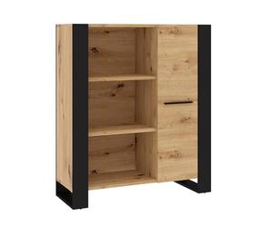 Homlando Étagère de Rangement, Bibliothèque Style Industriel pour Salon ou Chambre, Meuble Rangement 6 Niveaux, Chêne Artisan Noir Nuka 90x45x110 cm