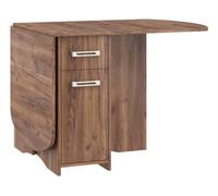 Homlando HOMI Mini 10 Table extensible pliable ovale avec armoire et tiroirs 160 x 80 x 75 cm (Craft Tobaco)