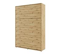 Homlando Lenart Bed Concept BC01 Lit escamotable vertical 140 x 200 cm - Armoire avec lit pliant intégré - Lit mural avec sommier à lattes - Murphy Bed (chêne artistique)