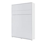 Homlando Lenart Bed Concept BC01 Lit escamotable vertical 140 x 200 cm - Armoire avec lit pliant intégré - Lit mural avec sommier à lattes - Murphy Bed (blanc mat)