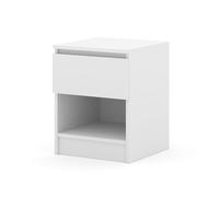 Homlando Maja S1 Table de chevet avec tiroir, table de chevet pour chambre à coucher, salon, blanche (blanc, 40 x 40 x 51 cm)