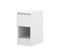 Homlando Maja S1 Table de chevet avec tiroir, table de chevet pour chambre à coucher, salon, blanche (blanc, 40 x 25 x 51 cm)