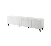 Homlando Meuble TV bas MOBY 200 cm - Meuble TV moderne avec 4 portes - Meuble TV - Buffet pour la chambre ou le salon (blanc mat)