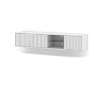 Homlando Mita Armoire TV suspendue - 156 cm - Façades fraisées - Buffet - Table TV moderne - Avec espace de rangement pour le salon (blanc mat)