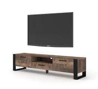 Meuble TV buffet NUKA 200 cm chêne grange sur pied