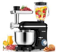 Homlee 3 en 1 Robot Pâtissier,2000W Robot Cuisine Multifonctions,avec Hachoir à Viande,1,5L Mixeur,Ensemble de légumes,Accessoires pour Saucisses,5.5L Bol Mélangeur,Fouet,Crochet Pétrisseur,Batteur