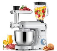 Homlee 3 en 1 Robot Pâtissier,2000W Robot Cuisine Multifonctions,avec Hachoir à Viande,1,5L Mixeur,Ensemble de légumes,Accessoires pour Saucisses,5.5L Bol Mélangeur,Fouet,Crochet Pétrisseur,Batteur