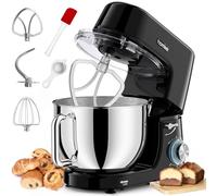 Homlee Robot Patissier,2000 W Robot Pâtissier 7.2L Robot Pétrin Professionnel,Bol Acier Inoxydable,Fouet,Batteur,Crochet,Pare-éclaboussures 6+P Vitesses