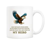 Hommage À Jamais À Mes Héros, Eagle, Aux Pères Adoptifs Et Beaux-Pères - Honore L’Amour Et La Force Choisis Tasse Céramique Tasse À Café Porcelaine Tasses Pour Petit Déjeuner Thé Famille 330Ml