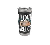 Hommage architectural I Love Greece Gobelet isotherme en acier inoxydable double paroi