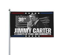 Hommage au 39e président Jimmy Carter 1924 2024 Legacy 3x5 Drapeau extérieur Panneau de jardin Bannière de jardin
