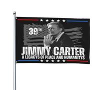 Hommage au 39e président Jimmy Carter 1924 2024 Legacy 4x6 Drapeau extérieur Panneau de jardin Bannière de jardin