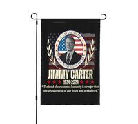 Hommage au 39e président Jimmy-Carter 1924 2024 Vintage 12x18 Drapeau de jardin Bannière double face Panneau de jardin Sans mât