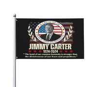 Hommage au 39e président Jimmy Carter 1924 2024 Vintage 3x5 Drapeau extérieur Panneau de jardin Bannière de jardin