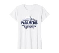 Hommage aux paramédics : Word Cloud Appreciation Hero T-Shirt Graphique avec Valeur, Femme, Blanc, M