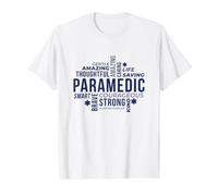 Hommage aux paramédics : Word Cloud Appreciation Hero T-Shirt Graphique avec Valeur, Homme, Blanc, M