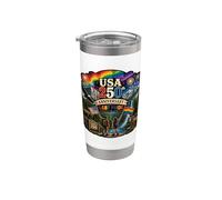 Hommage aux parcs nationaux LGBT Pride du 250e anniversaire des États-Unis Gobelet isotherme en acier inoxydable double paroi
