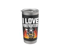 Hommage héroïque à I Love Firefighters Gobelet isotherme en acier inoxydable double paroi