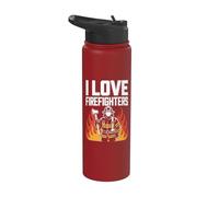 Hommage héroïque à I Love Firefighters Stainless Steel Insulated Water Bottle
