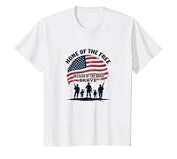 Hommage Patriotique à la Patrie de la liberté pour Les Braves T-Shirt, Enfant, Blanc, 6 Ans