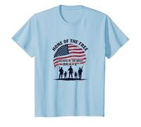 Hommage Patriotique à la Patrie de la liberté pour Les Braves T-Shirt, Enfant, Bleu Céleste, 10 Ans