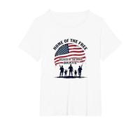 Hommage Patriotique à la Patrie de la liberté pour Les Braves T-Shirt, Femme Grandes Tailles, Blanc, 5X
