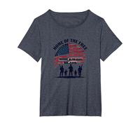 Hommage Patriotique à la Patrie de la liberté pour Les Braves T-Shirt, Femme Grandes Tailles, Bleu Chiné, 2X