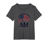 Hommage Patriotique à la Patrie de la liberté pour Les Braves T-Shirt, Femme Grandes Tailles, Chiné Foncé, 2X