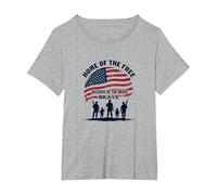Hommage Patriotique à la Patrie de la liberté pour Les Braves T-Shirt, Femme Grandes Tailles, Gris Chiné, 4X