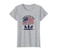 Hommage Patriotique à la Patrie de la liberté pour Les Braves T-Shirt, Femme, Gris Chiné, XL