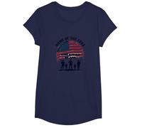 Hommage Patriotique à la Patrie de la liberté pour Les Braves T-Shirt, Fille, Bleu Marine, XS