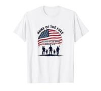 Hommage Patriotique à la Patrie de la liberté pour Les Braves T-Shirt, Homme, Blanc, XXL
