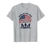 Hommage Patriotique à la Patrie de la liberté pour Les Braves T-Shirt, Homme, Gris Chiné, S