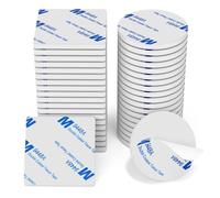 HOMMAND Adhesif Double Face Extra Fort Mousse, 40 Pièces Tampon Adhésif double face, Pastille Adhesive Double Face Imperméables pour la Maison, Bureau, Carré & Ronde, Blanc