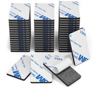 HOMMAND Adhesif Double Face Extra Fort Mousse, 50 Pièces Tampon Adhésif double face, Pastille Adhesive Double Face Imperméables pour la Maison, Bureau, Rectangulaire, Noir