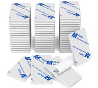 HOMMAND Adhesif Double Face Extra Fort Mousse, 50 Pièces Tampon Adhésif double face, Pastille Adhesive Double Face Imperméables pour la Maison, Bureau, Rectangulaire, Blanc