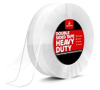 HOMMAND Ruban Adhésif Double Face Extra Fort, Ruban adhésif double face en acrylique imperméable et Transparent, Ruban Adhésif Amovible pour Murs/Moquettes/Tapis de (5M x 2CM x 1MM)