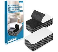 HOMMAND Scratch Autocollant Double Face, 16 Pièces Bande Adhésives Extra Fort, Bande Adhésive Autocollante Parfait pour la décoration d'une pièce, la maison, le bureau, Noir, 50mm×100mm
