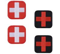 HOMMDECO Badge de moral brodé 4PCS Moral Badge Moral Patch Broderie Rescue Medical Armband Patch est utilisé pour une identification facile et rapide dans une trousse de premiers soins médicaux
