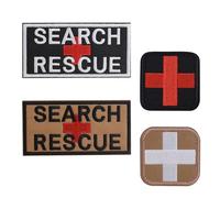 HOMMDECO Badge de moral brodé 4PCS Moral Badge Moral Patch Broderie Rescue Medical Armband Patch est utilisé pour une identification facile et rapide dans une trousse de premiers soins médicaux