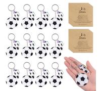 HOMMDECO Lot de 12 porte-clés sur le thème du football et du sifflet avec carte de motivation en acrylique pour bagages, clés, sacs, décorations à suspendre, cadeau d'équipe, cadeau de fête